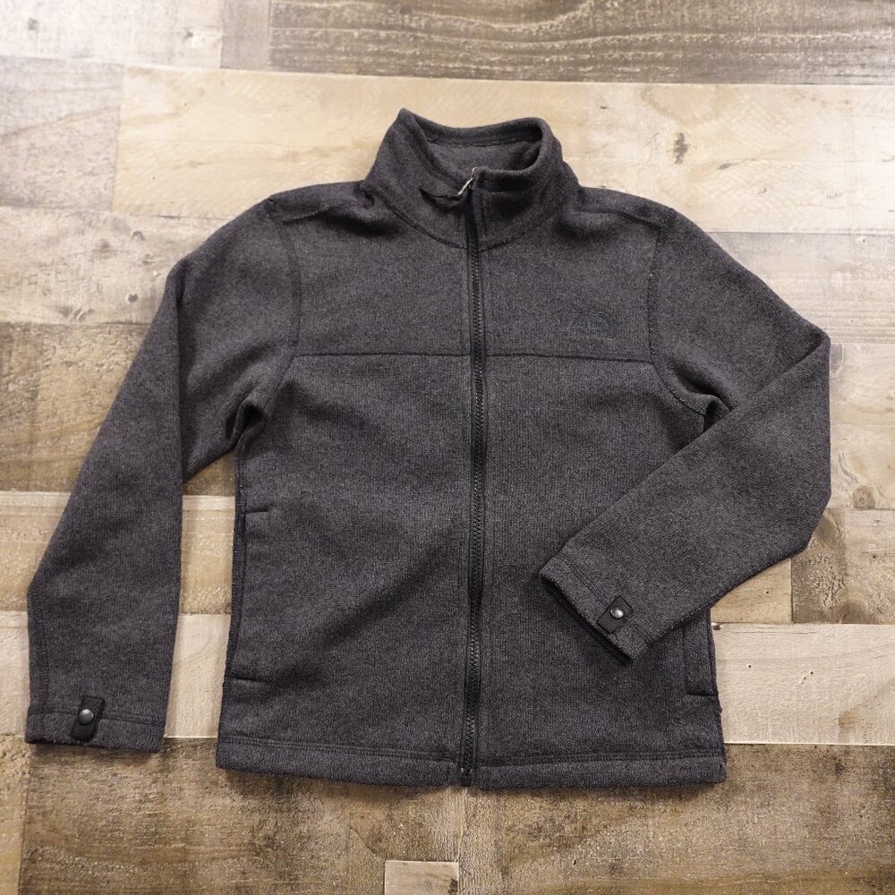 The North Face Gordon Lyons‎ Triclimate Fleece Jacket Boys Small Gray Snap-In